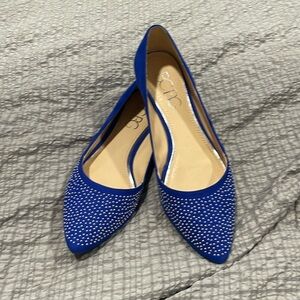 BCBG Paris Blue Studded Flats size 7 1/2